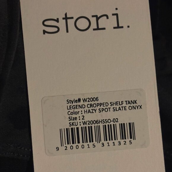 NWT STORI Legend Cropped Shelf Tank Sz 2 Longline Sports Bra Racerback Neutral - Picture 3 of 3